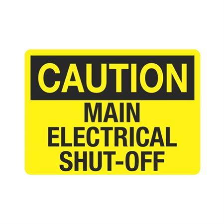 Caution Main Electrical Shut-Off Sign